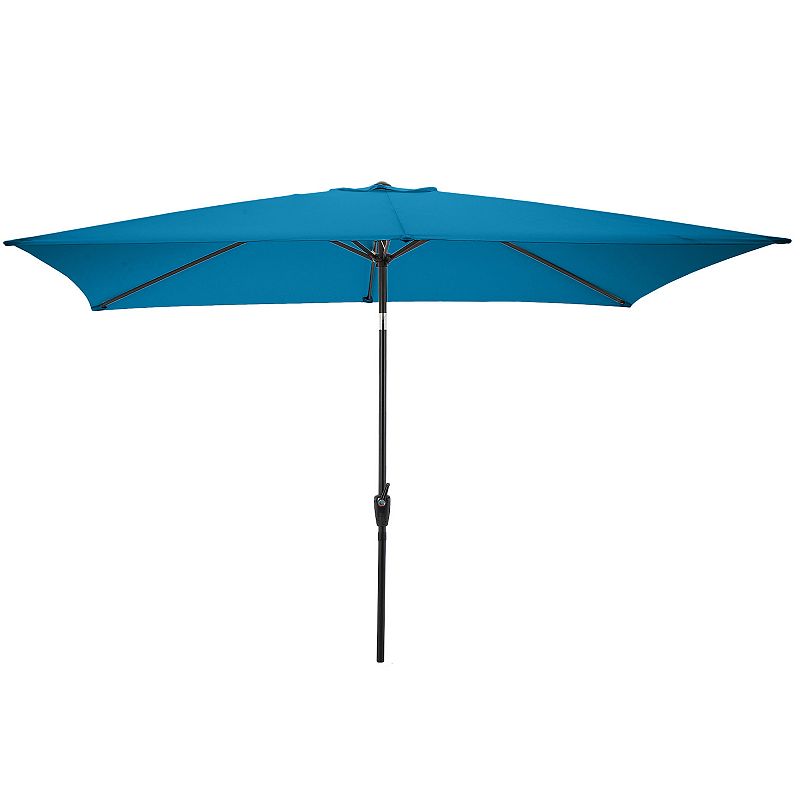 Pure Garden 10’ Rectangular Patio Umbrella with Push Button Tilt  Turquoise
