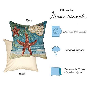 Liora Manne Marina Coastal Ornaments Indoor / Outdoor Throw Pillow