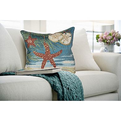 Liora Manne Marina Coastal Ornaments Indoor / Outdoor Throw Pillow