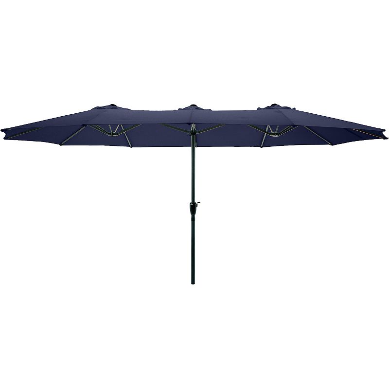 Pure Garden - 15-Ft Double Patio Umbrella - Navy