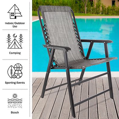 Pure Garden 2-pc. Folding Indoor / Outdoor Lawn Camping Chair Set
