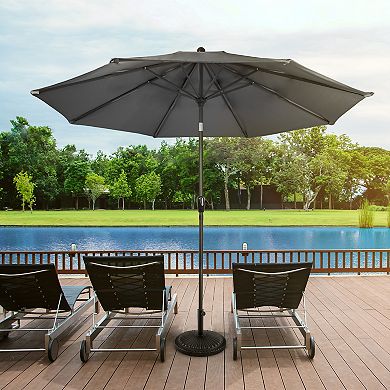 Pure Garden 10-ft Easy Crank Auto Tilt Outdoor Patio Umbrella