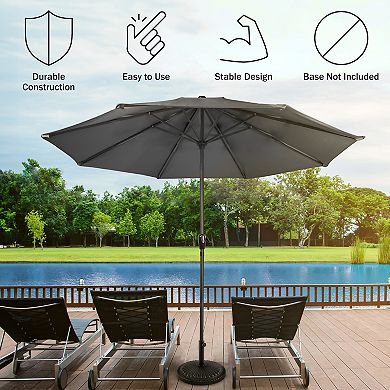 Pure Garden 9-ft. Easy Crank Outdoor Patio Umbrella with Vented Canopy