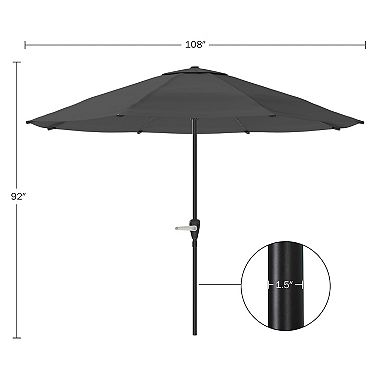 Pure Garden 9-ft. Easy Crank Outdoor Patio Umbrella with Vented Canopy
