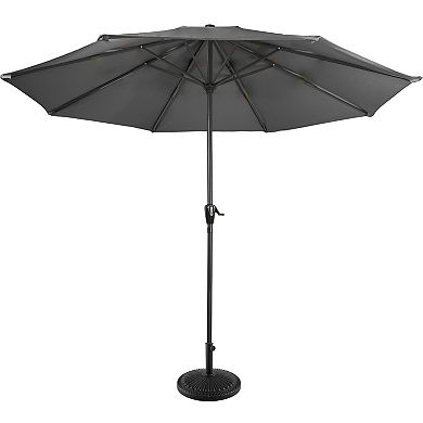 Pure Garden 9-ft. Easy Crank Outdoor Patio Umbrella with Vented Canopy