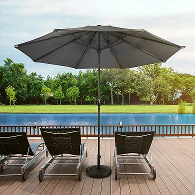 Pure Garden 9-ft. Easy Crank Outdoor Patio Umbrella with Vented Canopy