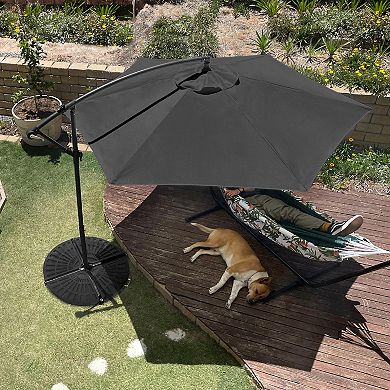 Pure Garden 10-ft Offset Outdoor Patio Umbrella