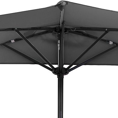 Pure Garden 9-ft Half Easy Crank Outdoor Patio Umbrella