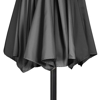 Pure Garden 9-ft Half Easy Crank Outdoor Patio Umbrella