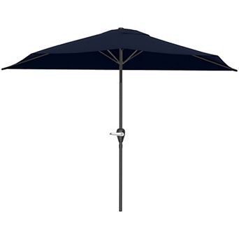 Pure Garden 9-ft. Half Easy Crank Outdoor Patio Umbrella