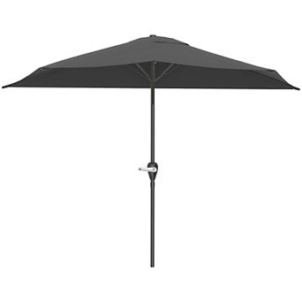Pure Garden 9-ft. Half Easy Crank Outdoor Patio Umbrella