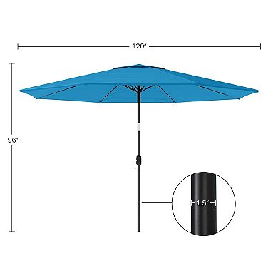 Pure Garden 10-ft 32-Solar LED Light Outdoor Patio Umbrella