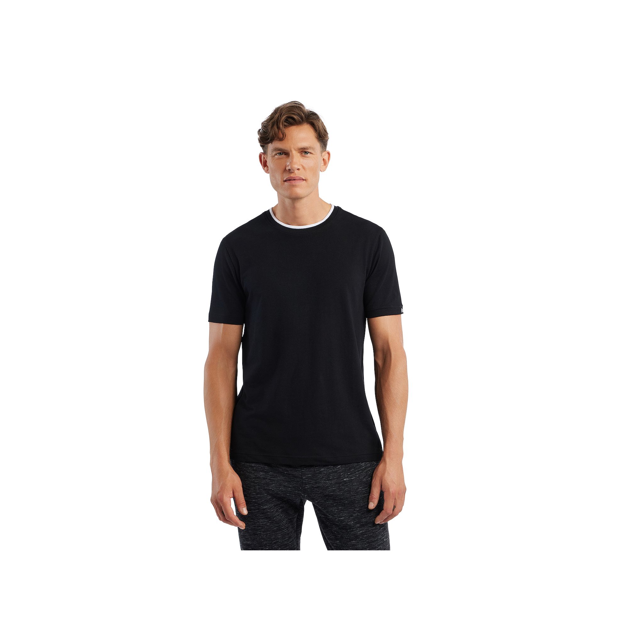 Men’s Matix Short Sleeve Knit Crew Neck T-Shirt, Mens, Size: Small, Blac