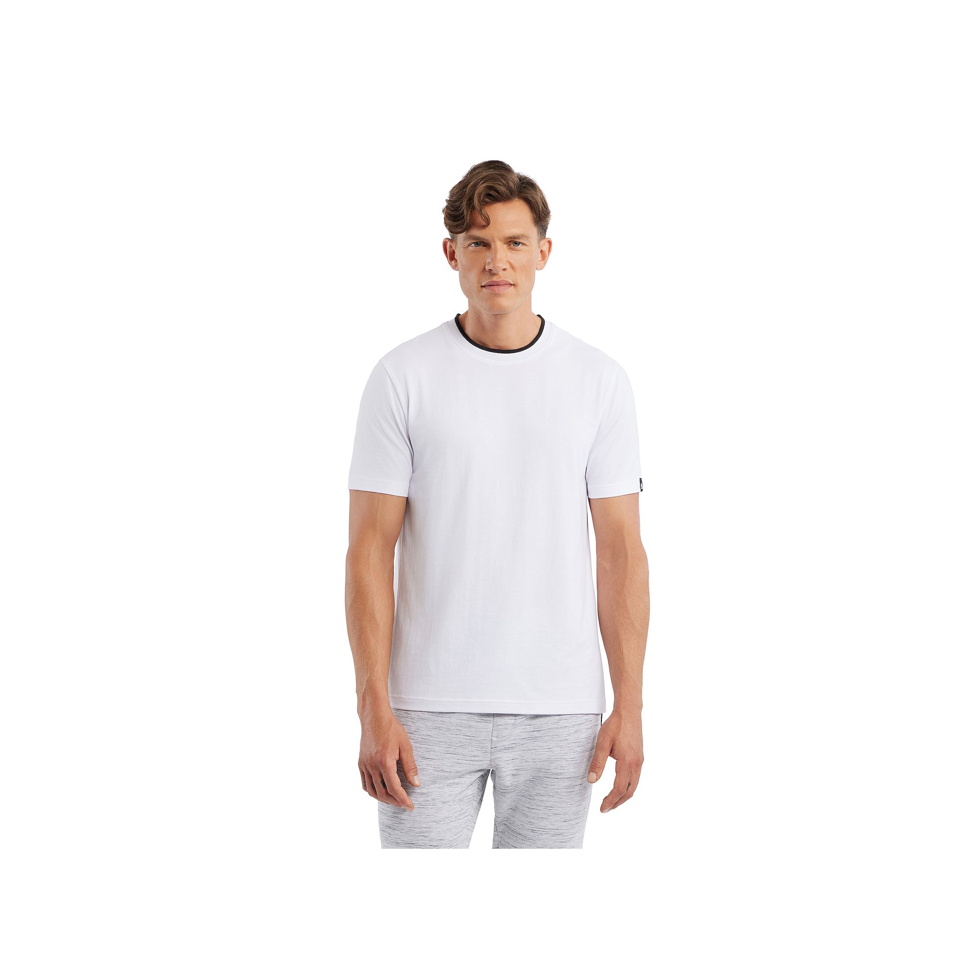 Men’s Matix Short Sleeve Knit Crew Neck T-Shirt, Mens, Size: Small, Whit