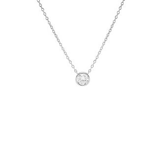 PRIMROSE Sterling Silver Cubic Zirconia Round Necklace