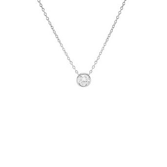 PRIMROSE Sterling Silver Cubic Zirconia Round Necklace