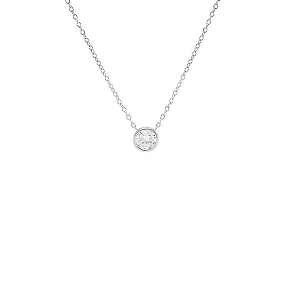 PRIMROSE Sterling Silver Cubic Zirconia Round Necklace - Sterling Silver White