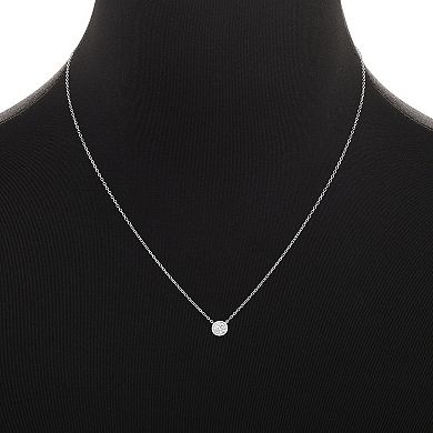 PRIMROSE Sterling Silver Cubic Zirconia Round Necklace