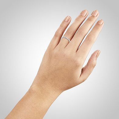 PRIMROSE Sterling Silver Cubic Zirconia Twisted Band Ring