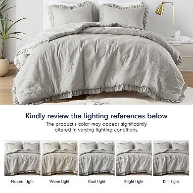 510 Design Phoebe Diamond Quilted Ruffle Edge Comforter Set