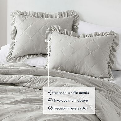 510 Design Phoebe Diamond Quilted Ruffle Edge Comforter Set