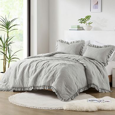 510 Design Phoebe Diamond Quilted Ruffle Edge Comforter Set