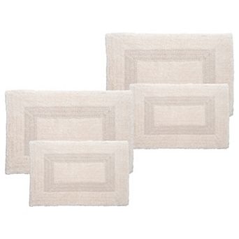 Lavish Home 4 pc Cotton Bathroom Rug Set