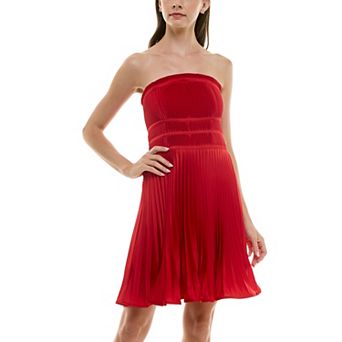 Women's Taylor Strapless Sunburst Pleated Dress