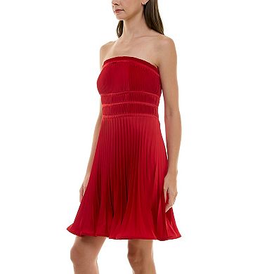 Women's Taylor Strapless Sunburst Pleated Dress