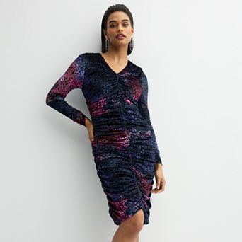 Women's Nicole Miller Animal Print Burn-Out Velvet Bodycon Dress