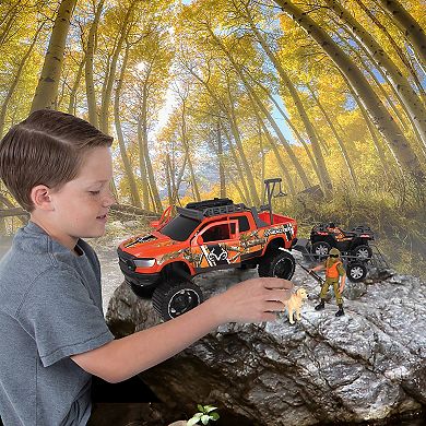 NKOK RealTree 10-Piece RAM Truck, Polaris ATV & Trailer Hunting Playset