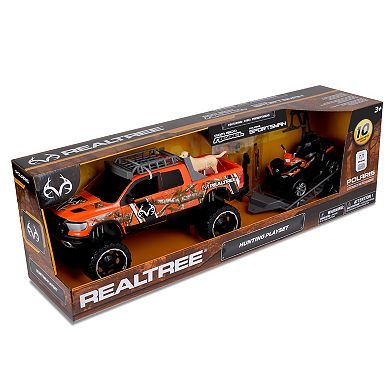 NKOK RealTree 10-Piece RAM Truck, Polaris ATV & Trailer Hunting Playset