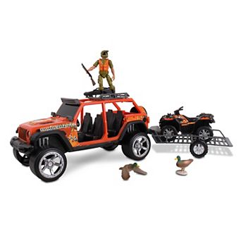 NKOK RealTree 10 pc Jeep Wrangler, Polaris ATV & Trailer Hunting Playset