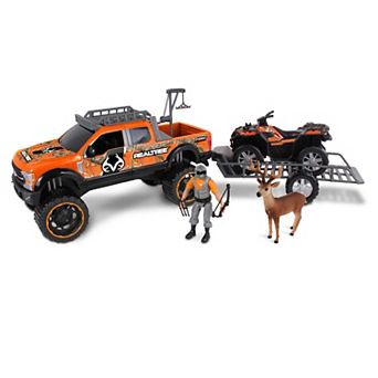 NKOK RealTree 10 pc Ford F250, Polaris ATV, Trailer & Hunting Playset
