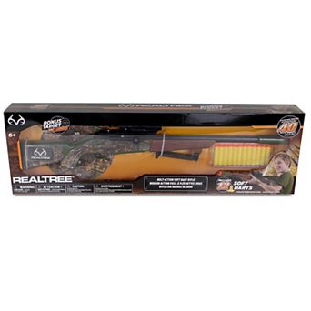 NKOK RealTree: Soft Dart Hunting Rifle, 12 Soft Darts & Practice Target Set