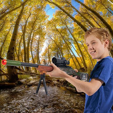 NKOK RealTree: Soft Dart Hunting Rifle, 12 Soft Darts & Practice Target Set