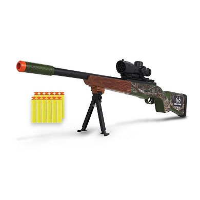 NKOK RealTree: Soft Dart Hunting Rifle, 12 Soft Darts & Practice Target Set