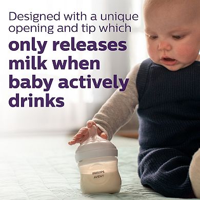 Philips Avent 8-oz. Natural Glass Anti-Colic Infant Baby Bottle With Natural Response Nipple 3-Pack