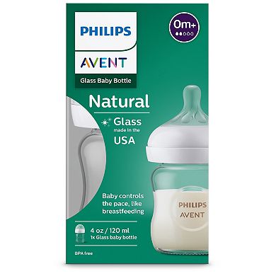 Philips Avent 4-oz. Natural Newborn Anti-Colic Glass Baby Bottle With Natural Response Nipple
