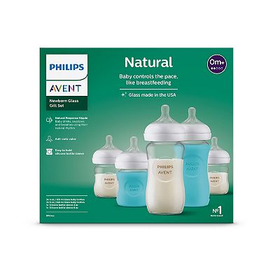 Philips Avent Natural Newborn Glass Bottle with Natural Response Nipple Baby Set
