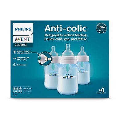 Philips Avent 9-oz. Anti-Colic Newborn Baby Bottle With AirFree Vent 3-Pack