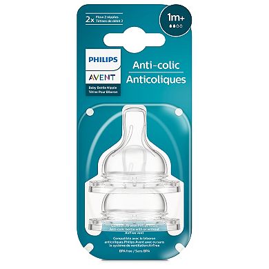 Avent Philips 2 Pack Anti-colic Baby Bottle Nipples