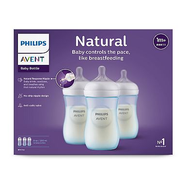 Philips Avent 9-oz. Natural Newborn Baby Bottle With Natural Response Nipple 3-Pack