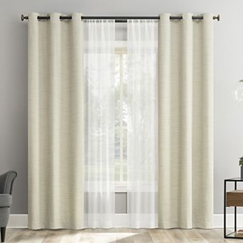 The Big One® Denelle Sheer & Textured Blackout 4-Pack Window Curtain Set