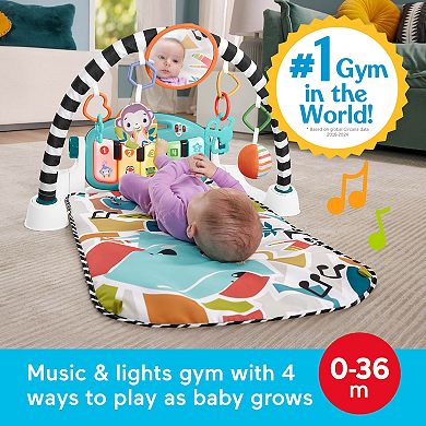 Fisher-Price Glow and Grow Kick & Play Piano Gym Baby Playmat with Musical Learning Toy