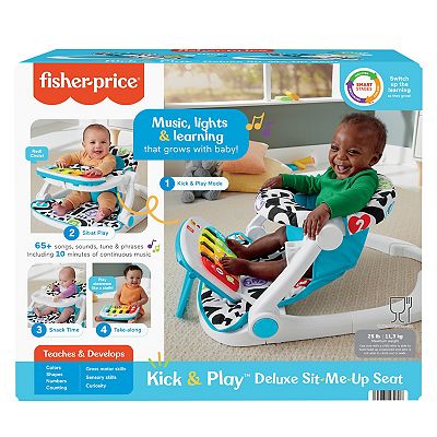 Fisher Price Kick Play Deluxe Sit Me Up Seat Portable Baby Chair with Piano Learning