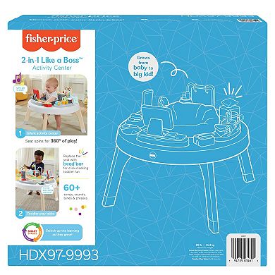 Fisher-Price Learning Toy 2-in-1 Like a Boss Infant Activity Center and Toddler Play Table