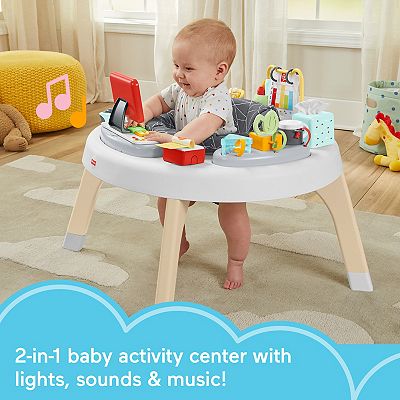 Fisher-Price Learning Toy 2-in-1 Like a Boss Infant Activity Center and  Toddler Play Table