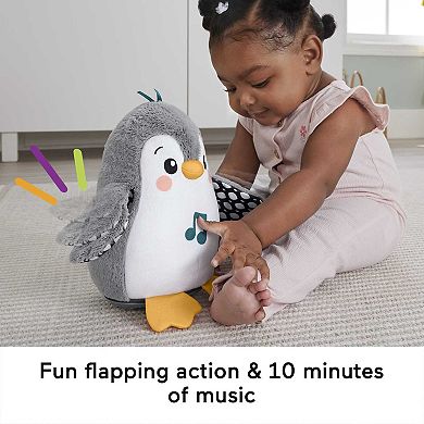 Fisher-Price Plush Tummy Time Toy, Flap & Wobble Penguin and Newborn Musical Toy Set