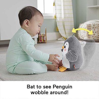 Fisher-Price Plush Tummy Time Toy, Flap & Wobble Penguin and Newborn Musical Toy Set